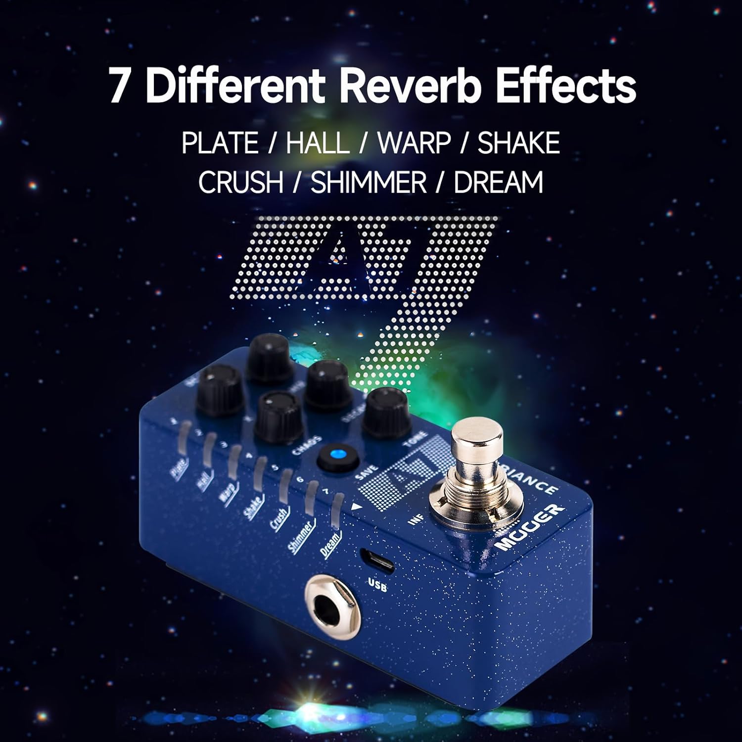 Mooer A7 Ambiance Reverb Guitar Effects Pedal