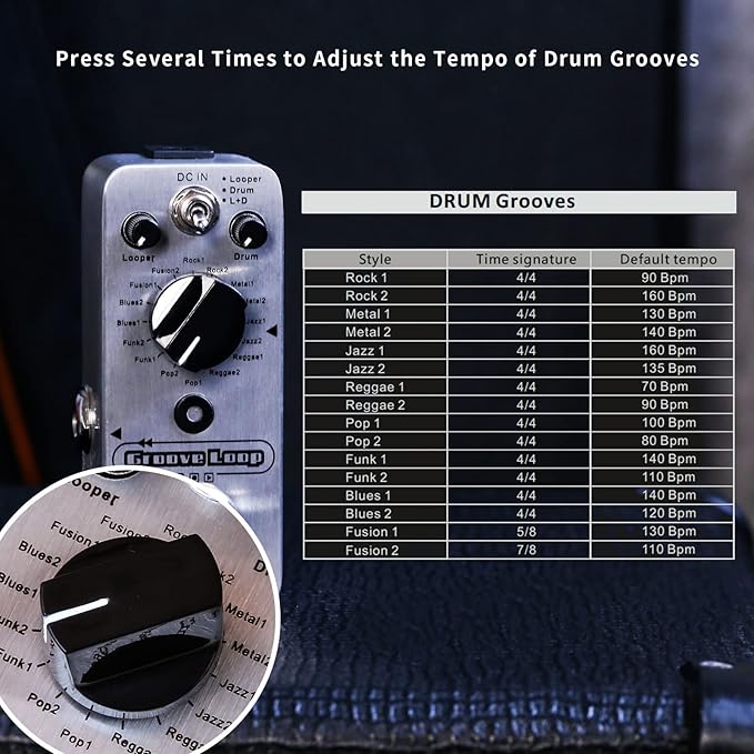 Mooer MLP2 Groove Loop Drum Machine & Looper Effects Pedal