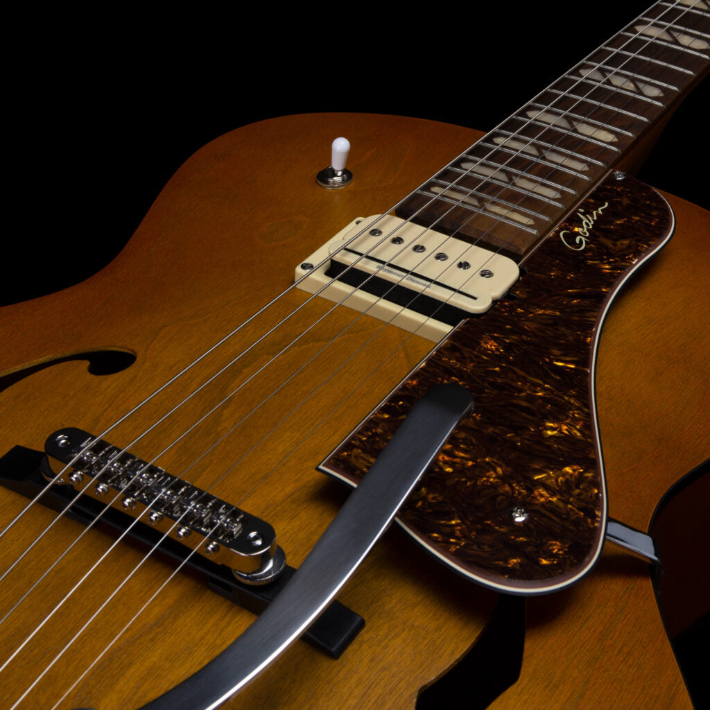 Godin 5th Avenue Jumbo P-Rail Harvest Gold