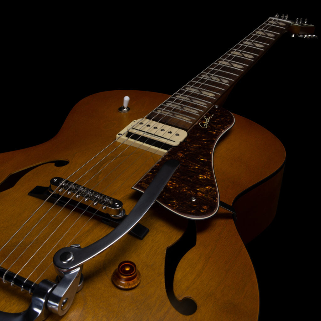 Godin 5th Avenue Jumbo P-Rail Harvest Gold