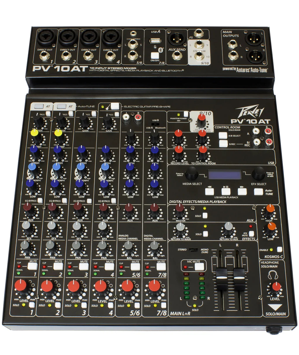 Peavey PV® 10 AT 10 Channel Compact Mixer With Bluetooth And Antares® Auto-Tune