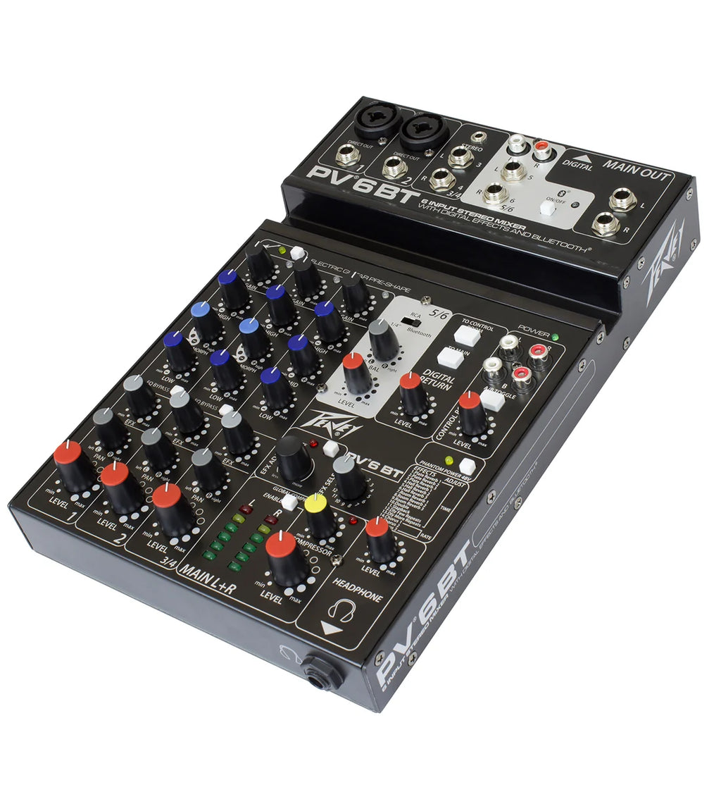 Peavey PV® 6 BT 6 Channel Compact Mixer With Bluetooth