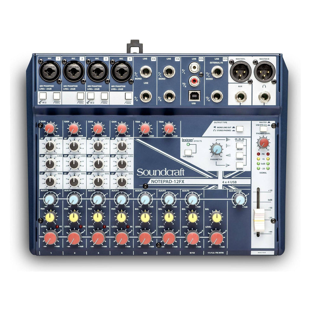 Soundcraft Notepad-12FX Small-Format Analog Mixer with USB I/O and Lexicon Effects