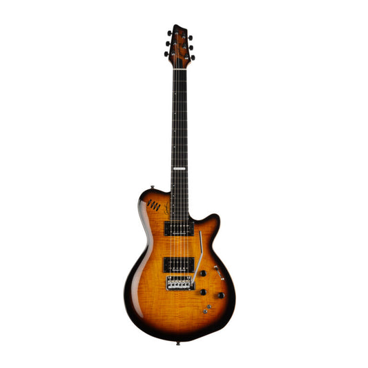 GODIN LGXT COGNAC BURST FLAME AA WITH BAG