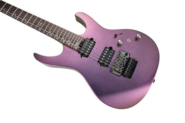 Mooer Double-Cutaway Floyd Rose Electric Guitar, Aurora Pink