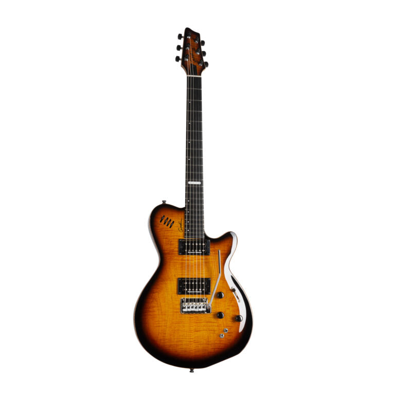 GODIN LGXT COGNAC BURST FLAME AA WITH BAG
