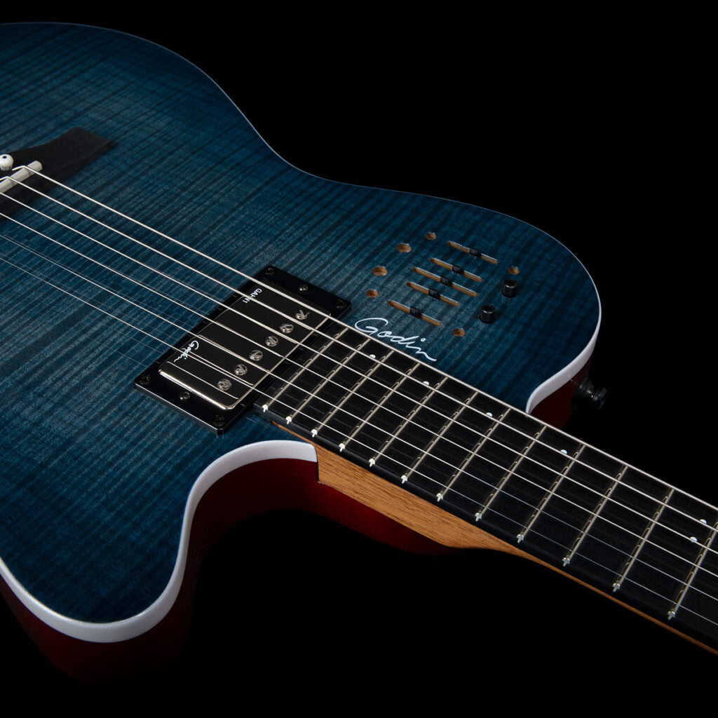 Godin A6 ULTRA Denim Blue Flame