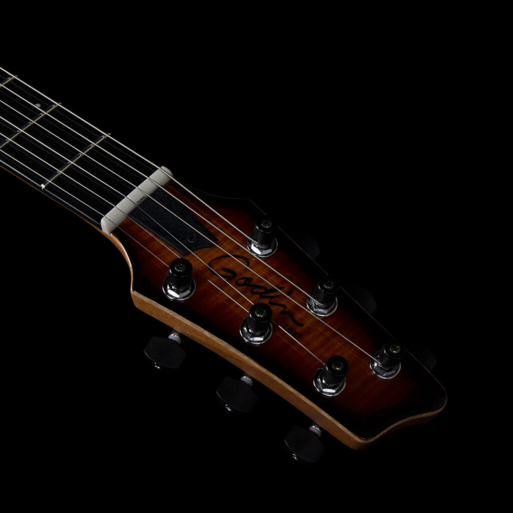 GODIN LGXT COGNAC BURST FLAME AA WITH BAG