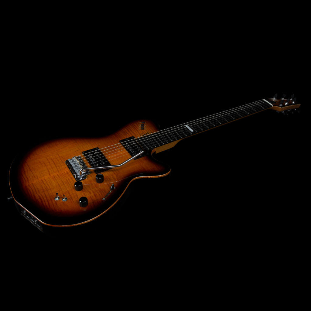 GODIN LGXT COGNAC BURST FLAME AA WITH BAG