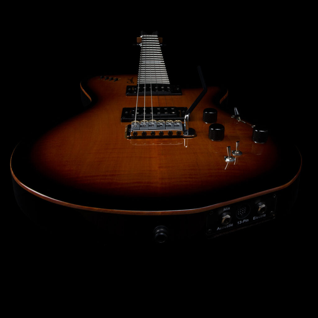 GODIN LGXT COGNAC BURST FLAME AA WITH BAG