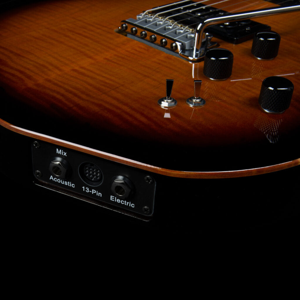 GODIN LGXT COGNAC BURST FLAME AA WITH BAG
