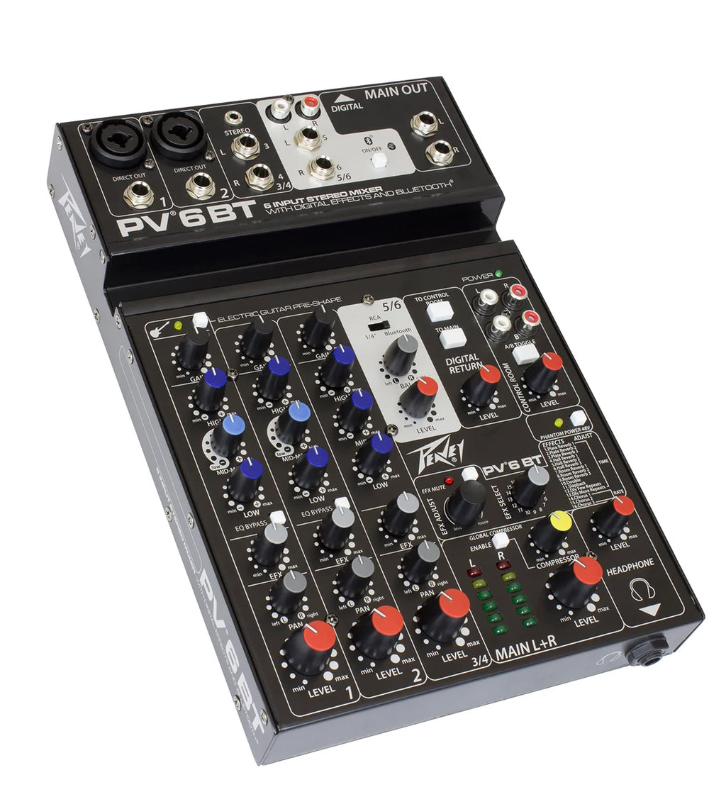 Peavey PV® 6 BT 6 Channel Compact Mixer With Bluetooth