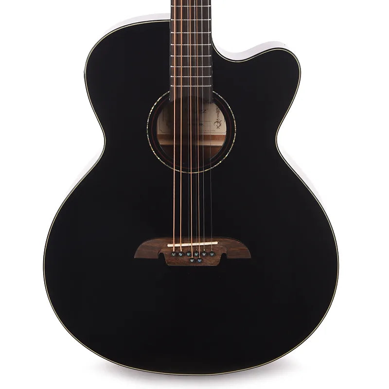 Alvarez ABT60CE-8BK, 8-string Baritone Guitar with Cutaway and Pickup - Gloss Black - Artist Series