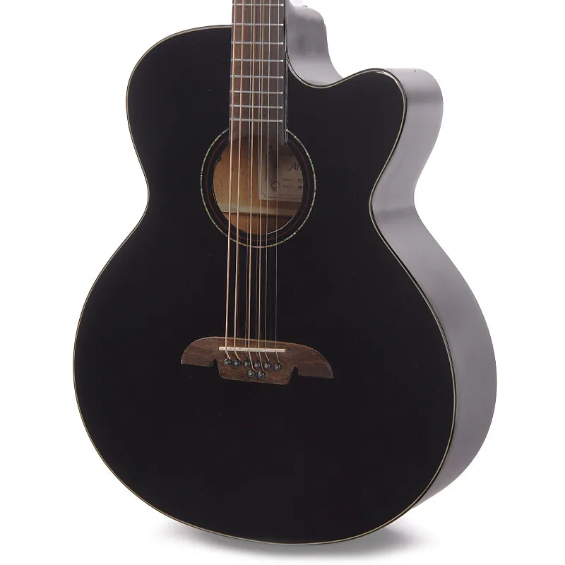 Alvarez ABT60CE-8BK, 8-string Baritone Guitar with Cutaway and Pickup - Gloss Black - Artist Series