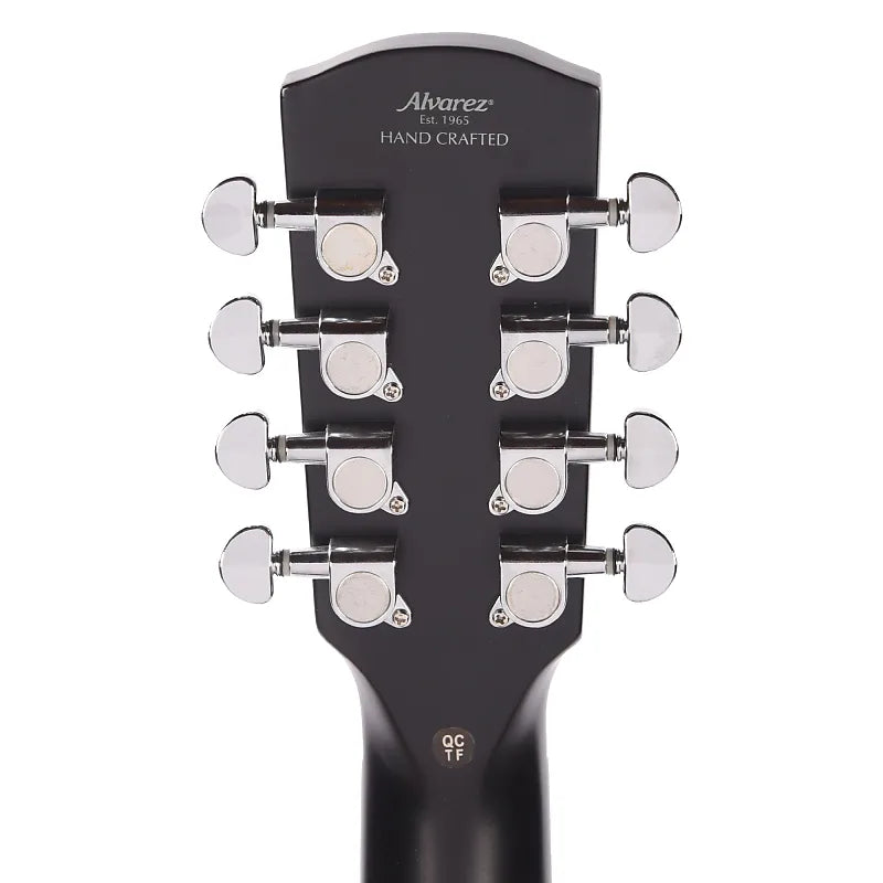 Alvarez ABT60CE-8BK, 8-string Baritone Guitar with Cutaway and Pickup - Gloss Black - Artist Series