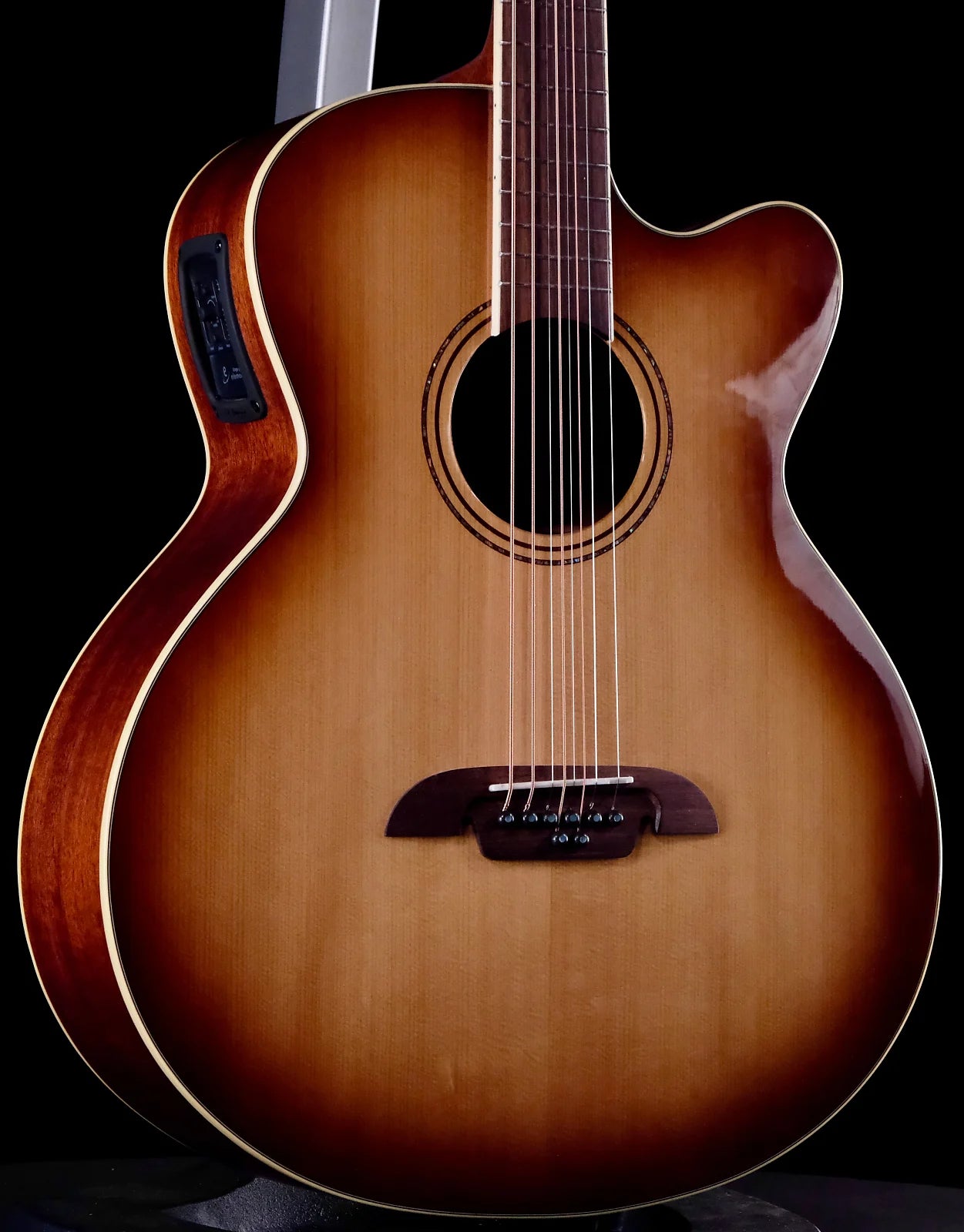 Alvarez ABT60CE-8SHB 8-String, Baritone Guitar with Cutaway and Pickup - Shadowburst - Artist Series