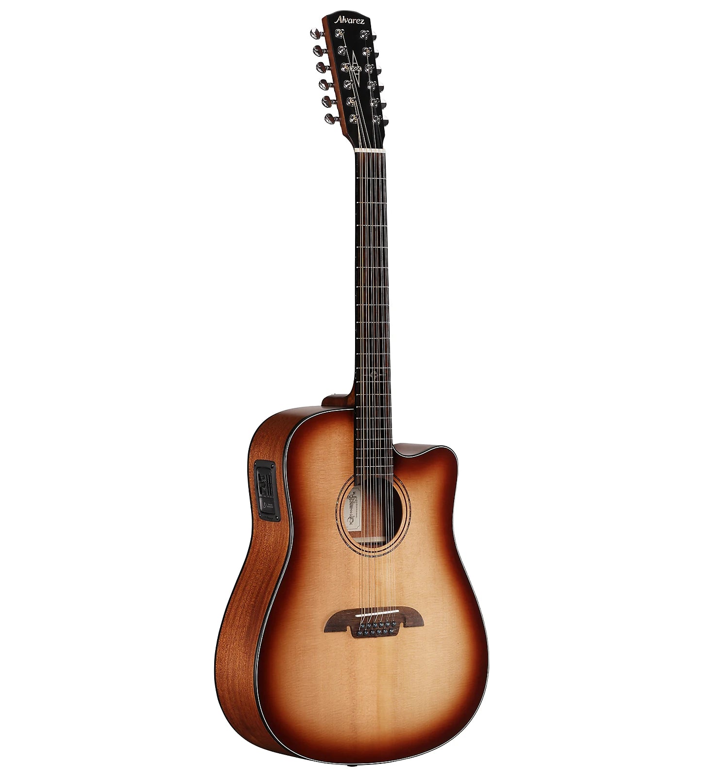 Alvarez AD60-12CESHB 12- string Dreadnaught guitar with cutaway and pickup - Shadowburst - Artist Series