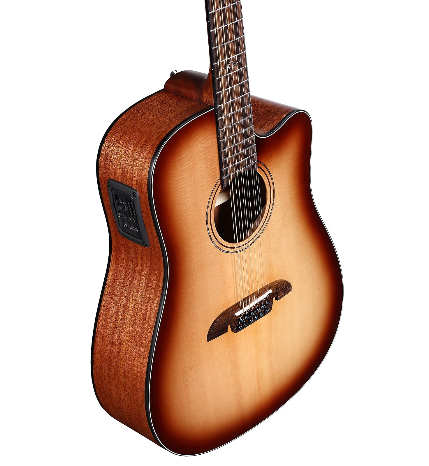 Alvarez AD60-12CESHB 12- string Dreadnaught guitar with cutaway and pickup - Shadowburst - Artist Series