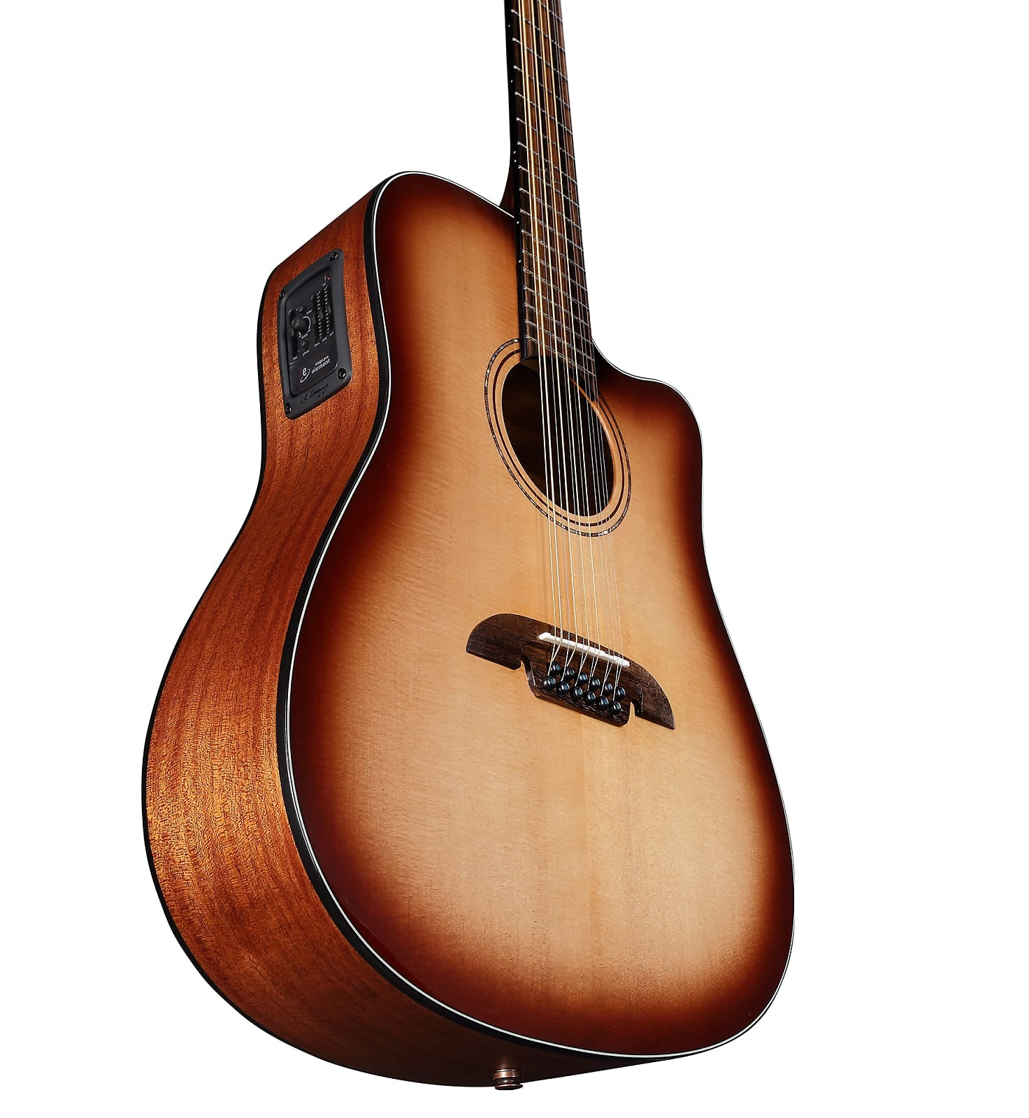 Alvarez AD60-12CESHB 12- string Dreadnaught guitar with cutaway and pickup - Shadowburst - Artist Series
