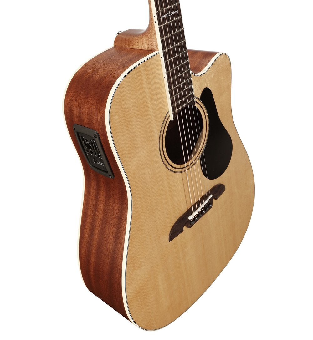 Alvarez AD60CE Dreadnaught Guitar with Cutaway and Pickup Natural-Gloss - Artist Series