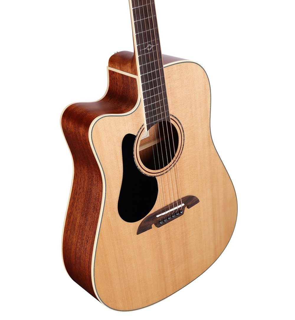 Alvarez AD60LCE Left-Handed, Dreadnaught guitar with Cutaway and pickup - Natural Gloss - Artist Series