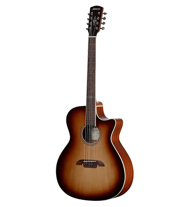 Alvarez AG60CE-8SHB, 8-string, Grand Auditorium Guitar with Cutaway and Pickup - Shadowburst - Artist Series