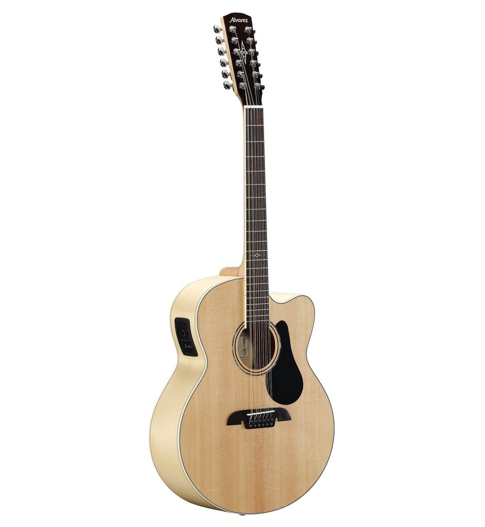 Alvarez AJ80CE-12, 12-string, Jumbo Guitar with Cutaway and Pickup - Natural Gloss - Artist Series