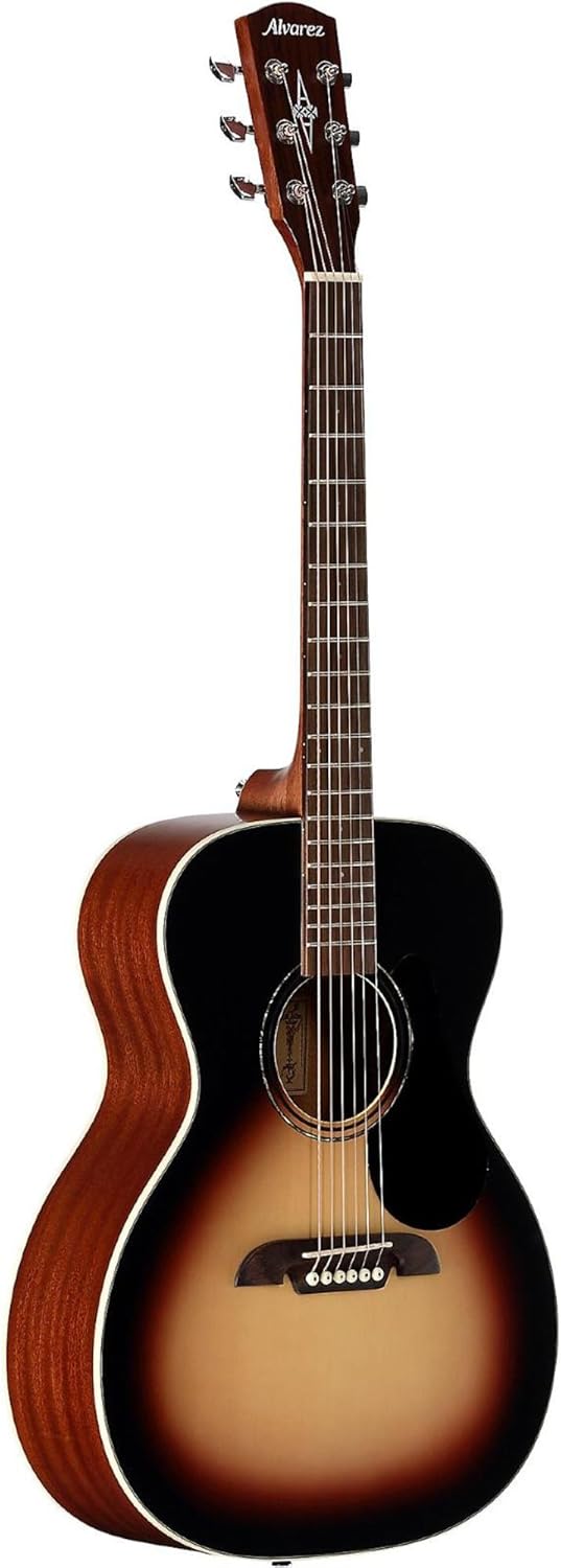 Alvarez RF26SSB-AGP, Folk/OM Guitar Starter Kit (Includes Gig Bag, Tuner, Cloth, Strap and Picks) - Sunburst - Regent Series