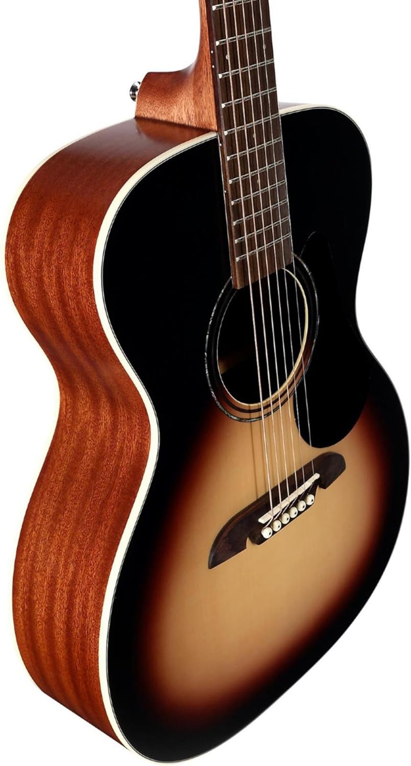 Alvarez RF26SSB-AGP, Folk/OM Guitar Starter Kit (Includes Gig Bag, Tuner, Cloth, Strap and Picks) - Sunburst - Regent Series