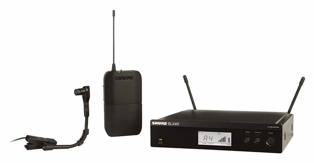 Shure BLX14R/B98 Wireless Rack Mount Instrument System with Cardioid Clip-on Mic (H11: 572-596 MHz)