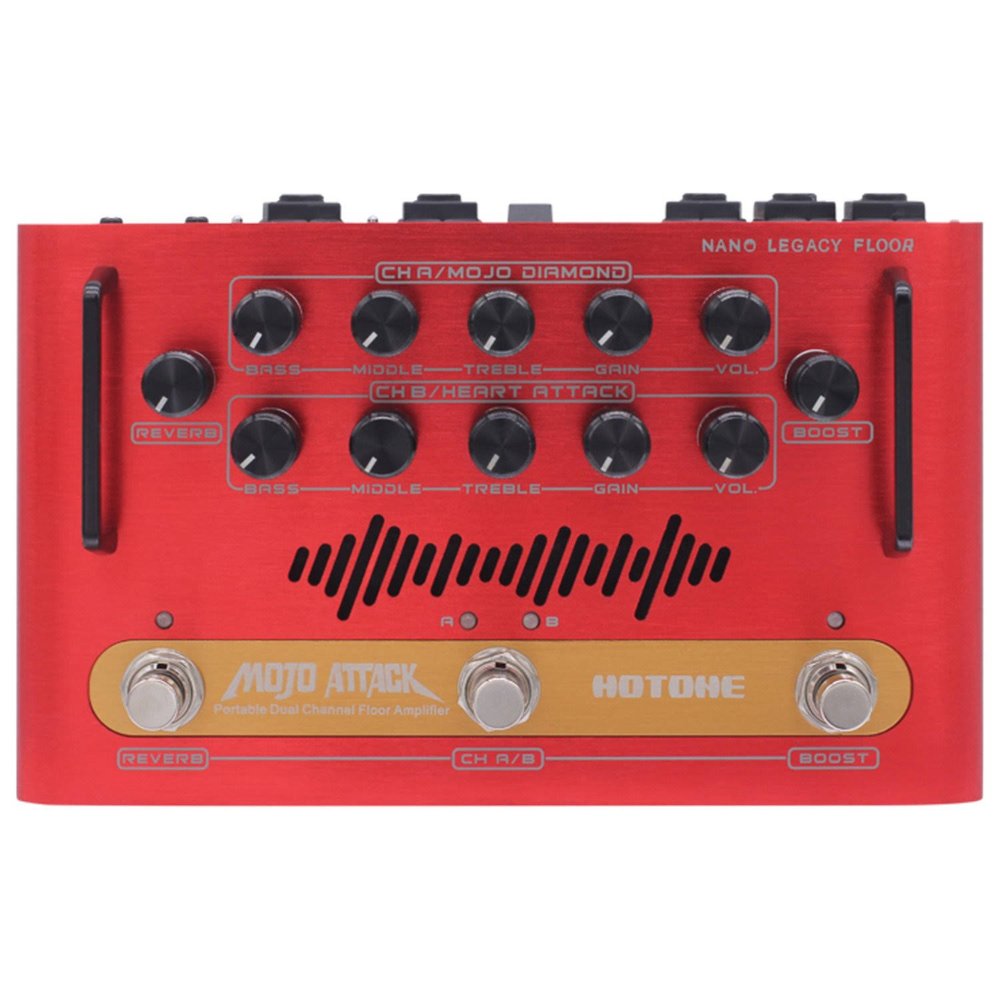 Hotone Mojo Attack, 2 Channel 75W Floor Amplifier, (Mojo Diamond and Heart Attack w/ 19V Power Supply)