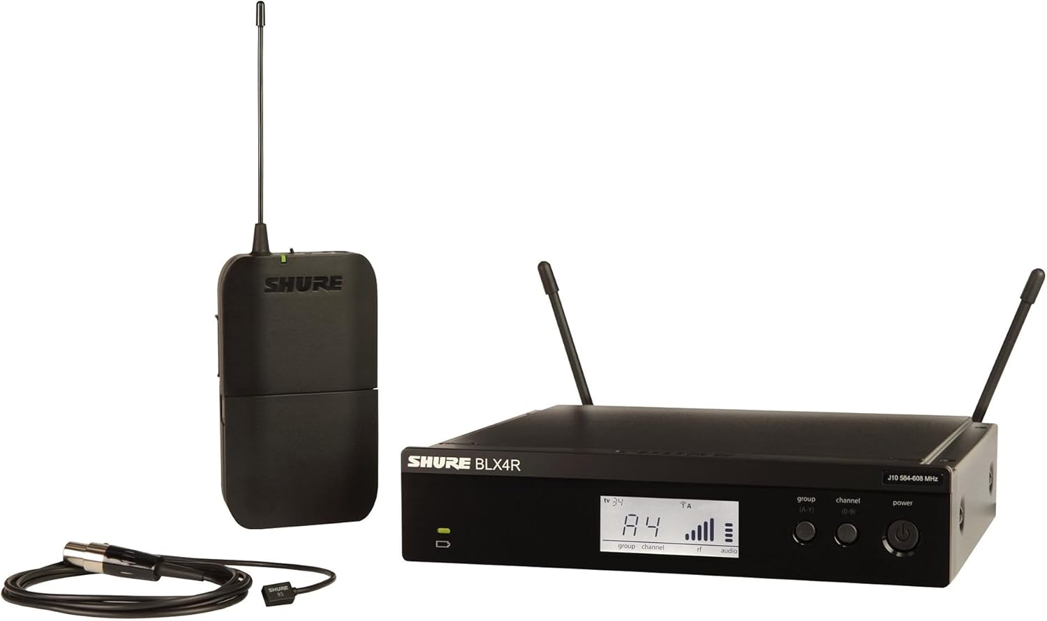 Shure BLX14R/W93 Wireless Rack-mount Presenter System with WL93 Miniature Lavalier Microphone