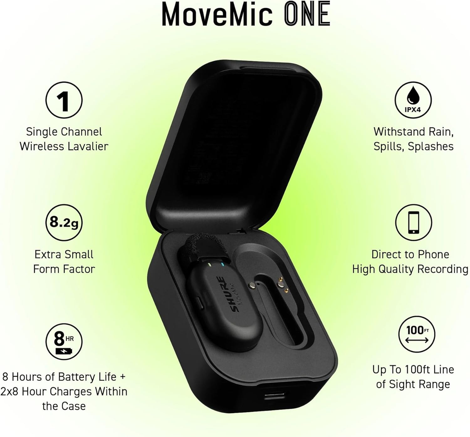 Shure MoveMic One Single-Channel Wireless Lavalier Microphone