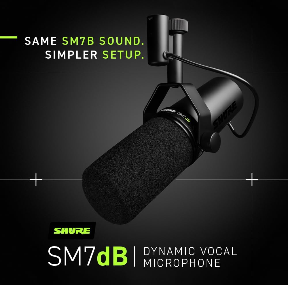 Shure SM7dB Dynamic Vocal Microphone With Built-in Preamp