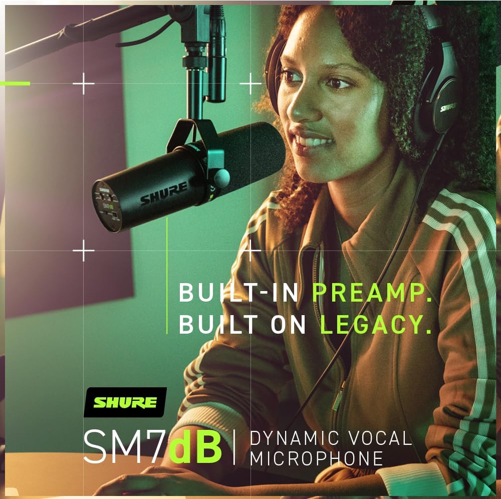 Shure SM7dB Dynamic Vocal Microphone With Built-in Preamp