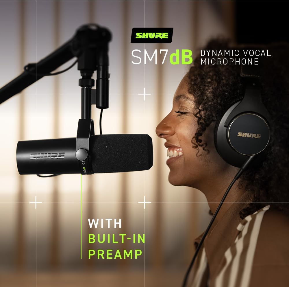 Shure SM7dB Dynamic Vocal Microphone With Built-in Preamp