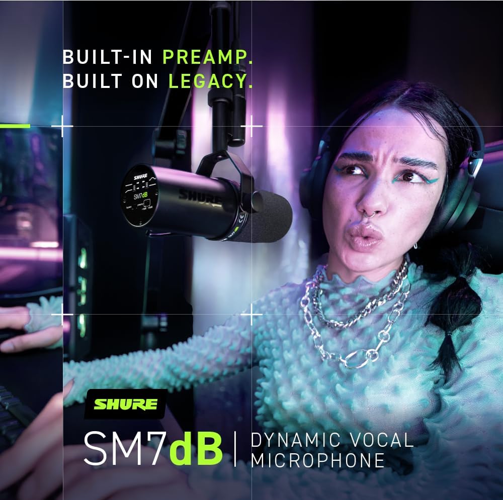 Shure SM7dB Dynamic Vocal Microphone With Built-in Preamp