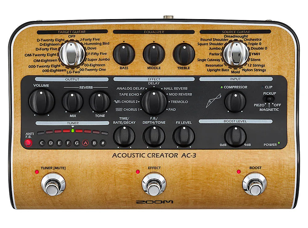 Zoom AC-3 Acoustic Creator Guitar DI/Effects Pedal