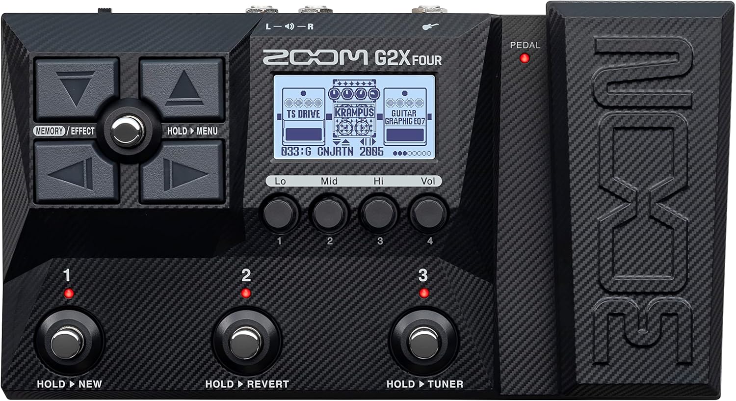 Zoom G2X Four Multi-Effects Processor with Expression pedal for guitars