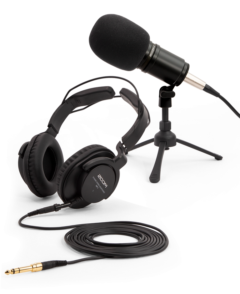 Zoom ZDM-1 Podcast Mic Pack with Headphones, Windscreen, XLR, and Tabletop Stand