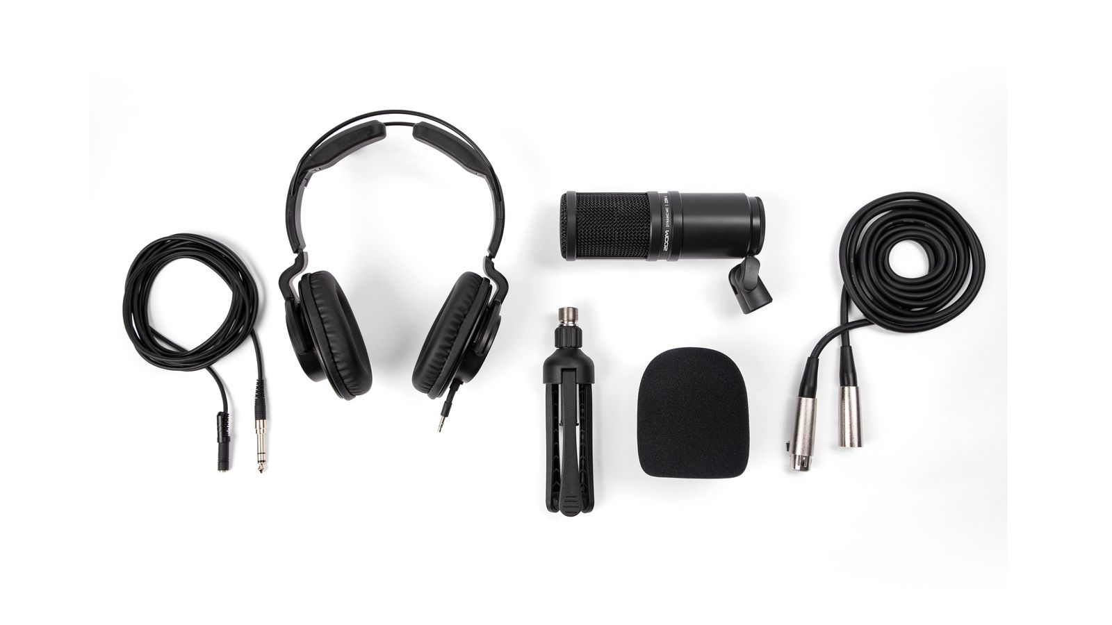Zoom ZDM-1 Podcast Mic Pack with Headphones, Windscreen, XLR, and Tabletop Stand