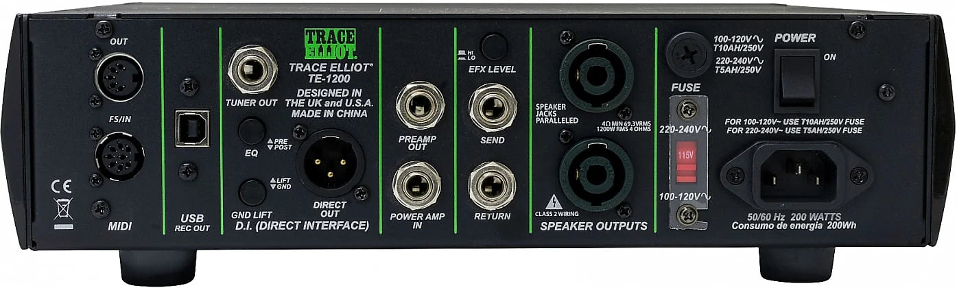 TRACE ELLIOT TE-1200 BASS AMPLIFIER HEAD