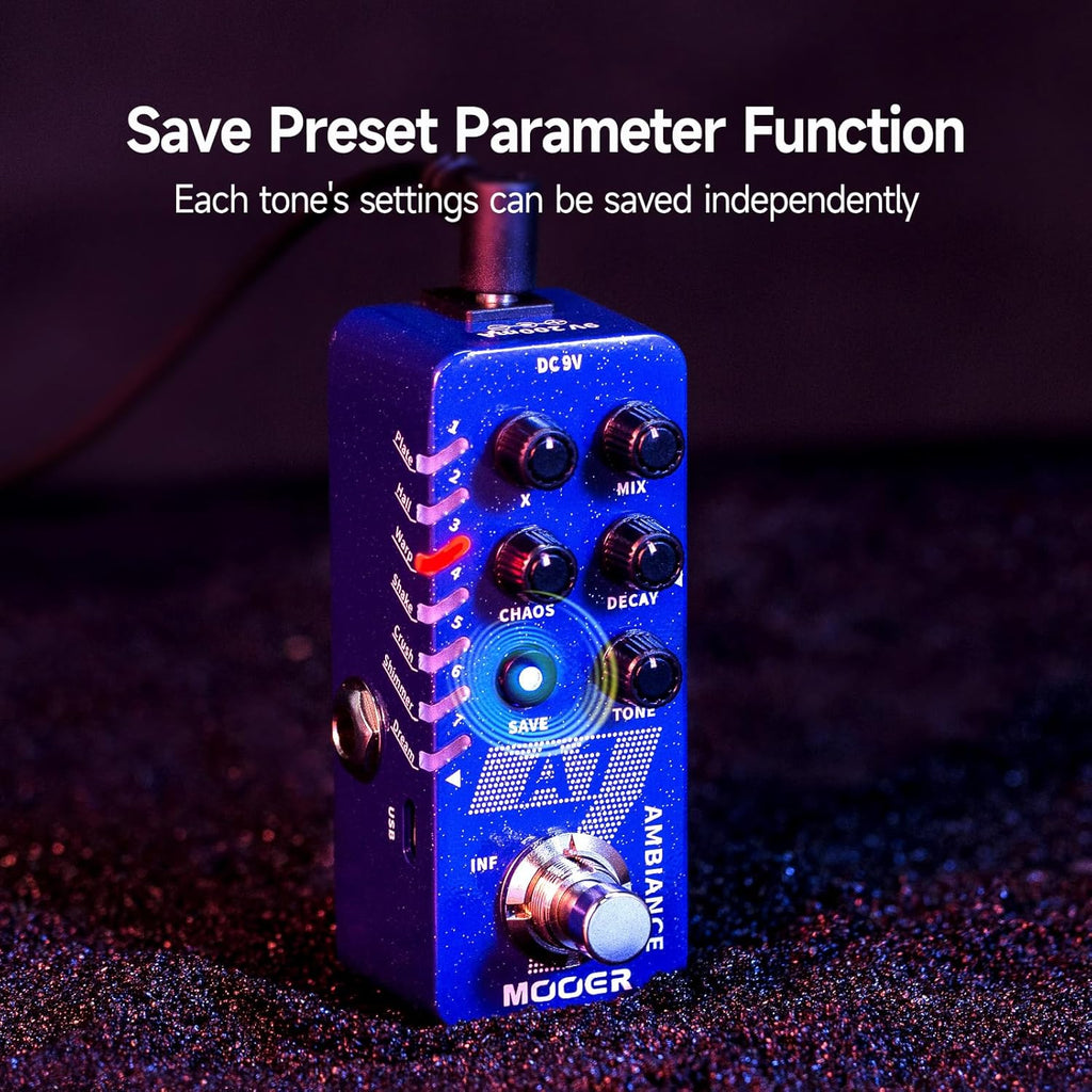 Mooer A7 Ambiance Reverb Guitar Effects Pedal