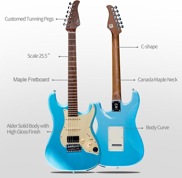 Mooer GTRS S801 Intelligent Electric Guitar, Blue