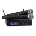 Shure SLXD24D+ Dual-Channel Digital Wireless Handheld system with Beta 58A Supercardioid Dynamic Microphone capsules.