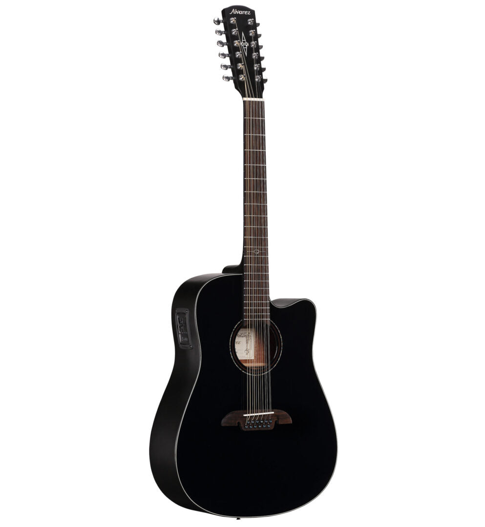 Alvarez AD60-12CEBK, 12-string Dreadnaughtguitar with Cutaway and pickup - Black