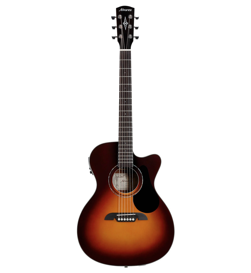 Alvarez RF26CESB, Folk/OM Acoustic Guitar with Cutaway, Pickup and Gig Bag - Shadowburst - Regent Series