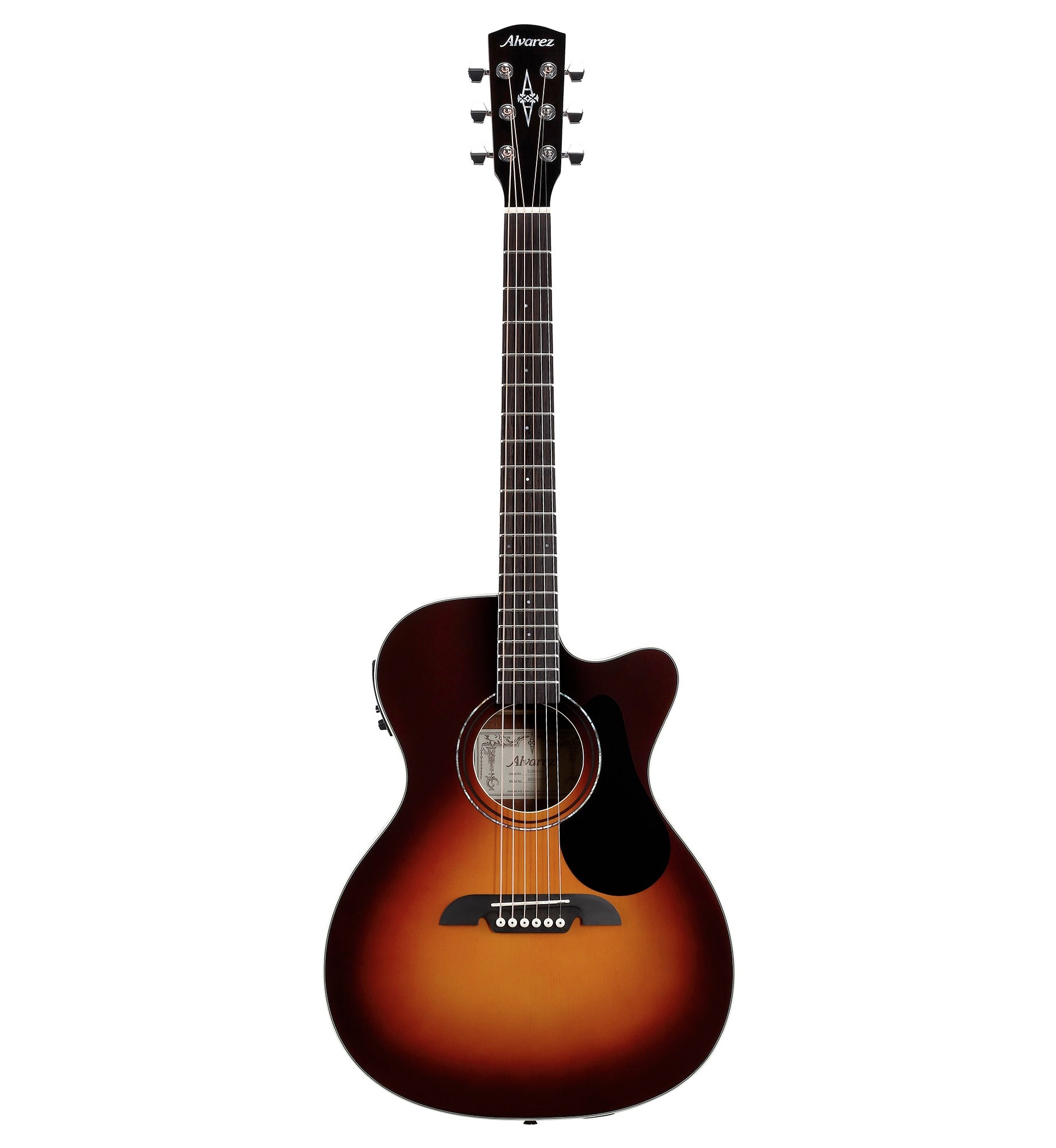 Alvarez RF26CESB, Folk/OM Acoustic Guitar with Cutaway, Pickup and Gig Bag - Shadowburst - Regent Series